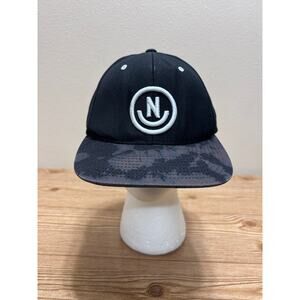 Neff Blk Camo Brim Snapback Hat Smiley N Logo Adjustable Streetwear Cap Hat O/S